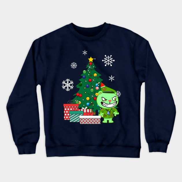 Flipqy Around The Christmas Tree Happy Tree Friends Crewneck Sweatshirt by Nova5